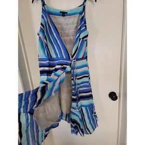 ⭐️ womens blue striped tommy hilfiger shorter summer dress - Size L